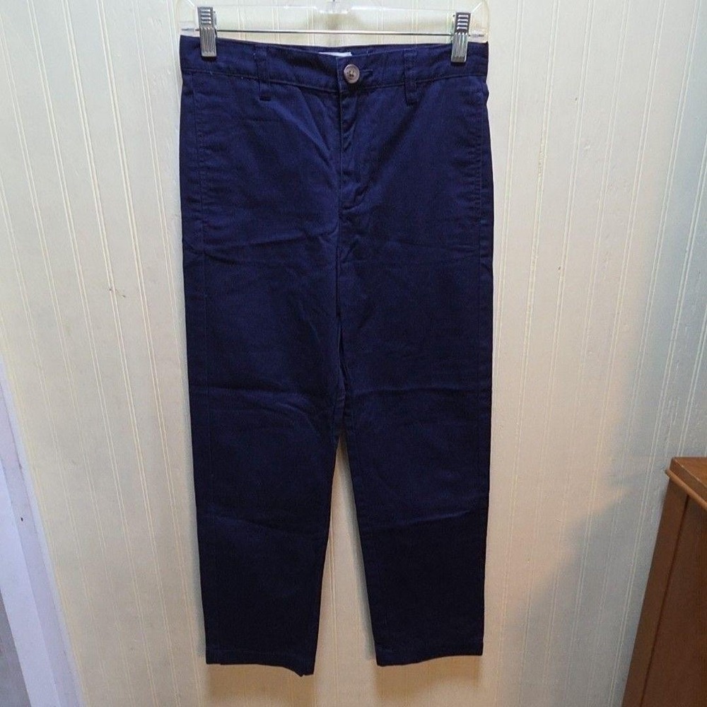 Cat & Jack Pants Kids 12 Blue School Uniform Twill Flat Front Cotton Chino